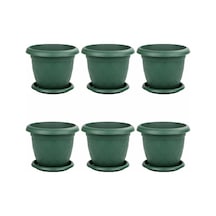 So-d010 Damla Desen Tabaklı Saksı Takımı 25 Litre No:10 Yeşil 6 Adet