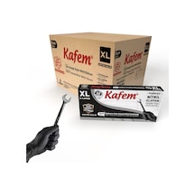 Kafem Siyah Nitril Eldiven Pudrasız Ekstra Kalın (XL) 50 Lİ X 20 Paket