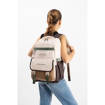 Ventis Unisex Lise Ortaokul Sırt Çantası Okul Çantası 43 30 Cm Su Geçirmez Kumaş Çok Cepli Vnt5-ı Bej