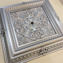 Decogold Saray Tavan Göbek Panel 72cm 72cm Gümüş İçerisine Led Döşenebilir Panel