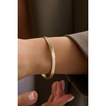 14 Ayar Altın İtalyan Esnek Bileklik 5 Mm Sarı Altın