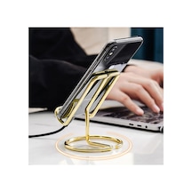 Gold Metal Masaüstü Telefon Tutucu Siyah Siyah