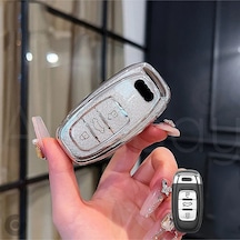 Audi A1 A3 A4 A5 A6 A7 A8 Q3 Q5 Q7 S4 S5 S6 S7 S8 R8 Tt Elmas Kesim Tpu Anahtar Kılıfı Beyaz