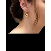 Çelik Top Sarkaç Gold Küpe Gold