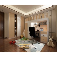 Fantastik Genç Odası Takımı Mdf Sis Gri