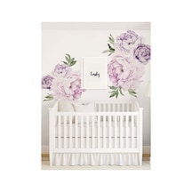 Pastel Mor Çiçekler Soft Duvar Sticker