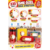 Okul Etiketi Kalem Defter 235 Adet Kişiye Özel İsim Yazılabilen Sticker Sarı Kırmızı Sarı - Kırmızı