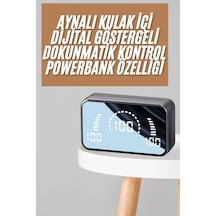 Powerbankli - 32 - Bluetooth Kulaklık Yüksek Ses Aynalı Çift Dijital - Csmo-tex - Gösterge Ekranı
