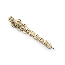 4 Adet Kurukafa Tükenmez Kalem Polyester Gövde 16 Cm, Ballpoint Pen, Skull Tasarımlı Yazı Kalemi -
