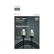60w Pd 3.0 Limpio Type-c To Type-c Hızlı Şarj Ve Data Kablosu 1m Siyah