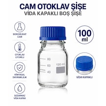 Cam Otoklav Şişe 100 Ml - Vida Kapaklı Boş Şişe
