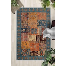 Kaymaz Taban Yıkanabilir Halı Mutfak, Salon, Yatak Odası İçin Modern Dijital Baskı Halı Slnhalı35 - 0142 Çok Renkli