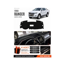 Ford Ranger 2018-2019 Uyumlu Torpido Koruma, Torpido Örtüsü, Torpido Kılıfı - Siyah-gri - Fo015