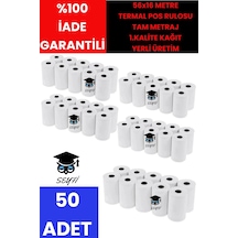 50 Adet 56x16 Metre Termal Pos Rulosu Tam Metraj 1.kalite Kağıt Yerli Üretim