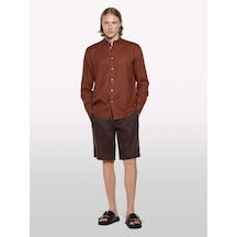 %100 Keten Slim Fit Bermuda Şort Erkek Kahverengi Şort - 325p4aghs9010 %100 Keten Slim Fit Bermuda Şort Erkek Kahverengi Şort - 325p4aghs9010