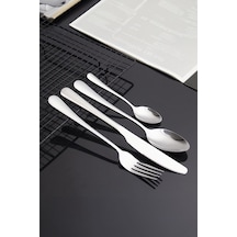 410 Çelik 24 Parça 6 Kişilik Gri Yemek Kaşık Çatal Bıçak Seti Cin733by Genel