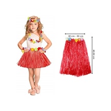 Hawaii Hula Eteği Kırmızı Renk 40   Cm