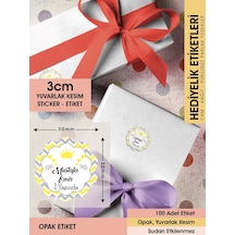 Doğum Günü Etiketi-fil Kral Taçlı Cemiyetleriniz Için 3 CM - 100 Adet Opak Sticker Renkli