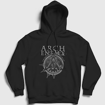 Presmono Unisex Tempore Arch Enemy Kapüşonlu Sweatshirt Siyah