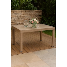 Masa Rattan 90x150 Camsız Bahçe&balkon&teras Masası - Cappucino