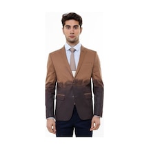 Wessi Pamuk Slim Fit Kahverengi Ceket Siyah