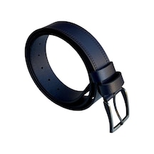 Süzer Deri Lacivert Hakiki Deri Düz Renk Dikişli Model 4 Cm. Genişlikli Spor Kemer // 405-28