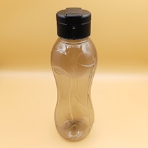 750 Ml Su Matarası Kapaklı Şeffaf Plastik Spor Ve Okul Matarası Siyah