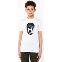 Tshirthane Erased Anime Black White Silhoette Beyaz Çocuk Bisikletyaka Tshirt 001