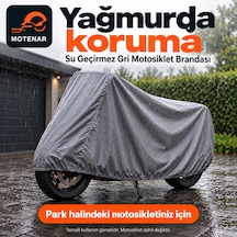 Motenar Motosiklet Brandası Kalın Su Geçirmez Gri