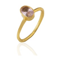 Kadir Jewellery 22 Ayar Altın Kaplama Zirkon Taşlı Kadın Minimal Yüzük Pembe 26227124