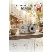 Torima Life Dijital   Kamera Selfie Video Vlog Kamerası Mini Fotoğraf Makinesi CMR47 Gri