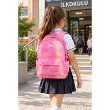 İlkokul Okul Çantası Slazenger Armor Pink Sırt Çantası 43x30x15 Cm Desenli