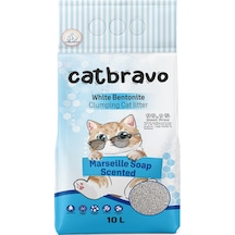Catbravo Aktif Marsilya Sabun Kokulu Topaklaşan Bentonit Kedi Kumu 10 L