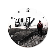 Adalet Namluda Duvar Saati (407732463) Beyaz - Siyah