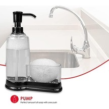 Home Basics Sünger Bölmeli Plastik Sabunluk, Siyah 12 Izgara