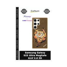 Samsung Galaxy S25 Ultra Magsafe Kılıf 2.0 3d Kadın Aksesuar Kaplan Desenli çok renkli