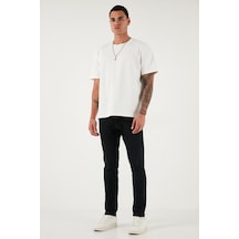 Buratti Streç Pamuklu Slim Fit Yüksek Bel Dar Paça Jeans Erkek Kot Pantolon 3300C14Tokyo Siyah