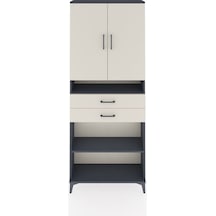Arges Dolap 5 Raflı 2 Çekmeceli 2 Kapaklı 88x30x221 Antrasit-aytaşı Antrasit