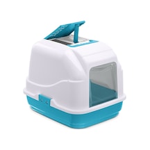 Depomıx Imac Easy Cat Kapalı Kedi Tuvaleti Mavi/beyaz 50x40x40cm