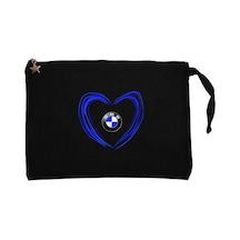 BMW Heart LogoSiyah Clutch Astarlı Cüzdan / El Çantası Siyah