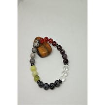 Badeaccessories 8 Mm Erkek Terazi Burcu Doğal Taş Bileklik Çok Renkli