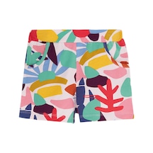 Lovetti Kız Çocuk Cutouts Foliage Desen Cepli Şort 8986 Çok Renkli