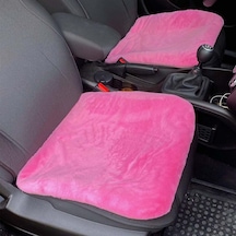Yumuşak Tüylü Peluş Serme Oto Koltuk Koruyucu Minder Ön 2& 39li Şeker Pembe