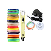 Sarı Renk 3D Pen Kalem Yazıcı ve 250 M Pla Filament 25 Renk x 10 M