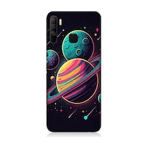 İnfinix 5s Lite Uyumlu Fantezi Evreninde Renkli Gezegenler Desenli Silikon Kılıf Çok Renkli