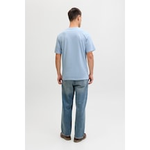 Jack & Jones Jjbrandon Bisiklet Yaka Kısa Kollu Erkek T-shirt Mavi