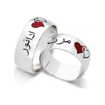 Ahsen Çift Gümüş Alyans Yüzük Söz Nişan Yüzükleri Kişiye Özel Ahş