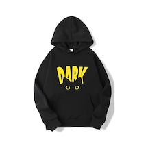 Brz Collection Unisex Oversize Dark Cat Hoodie Siyah