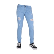 Erkek Denim Lzr Işlemli Açık Mavi