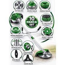Dragro German Drg-10 + Yan Tipi Benzinli Ot Çalı Çim Biçme Tırpanı + Full Set Hediyeli Y